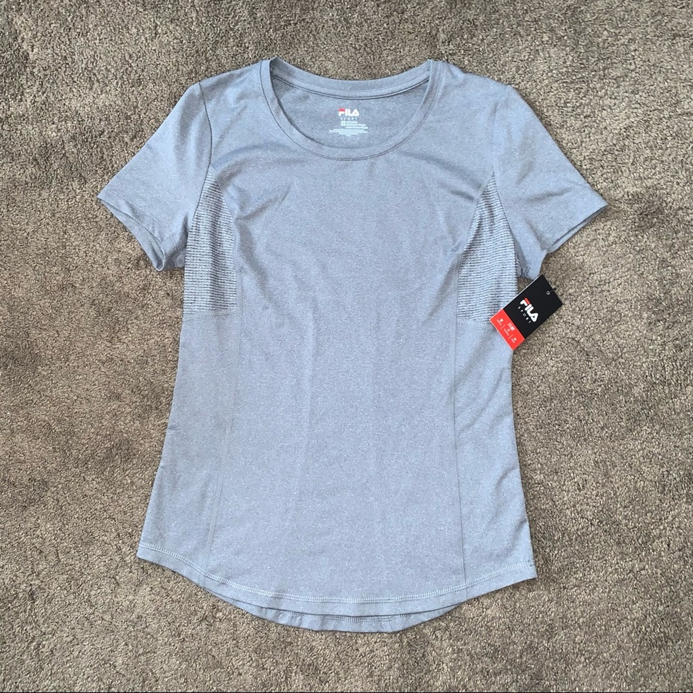 FILA Sport Tru-Stretch Core T Shirt NWT Light Heather Gray Women’s XS